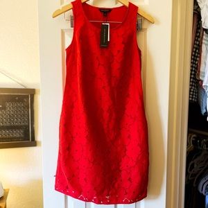 Banana Republic Red Floral Eyelet Dress | 0